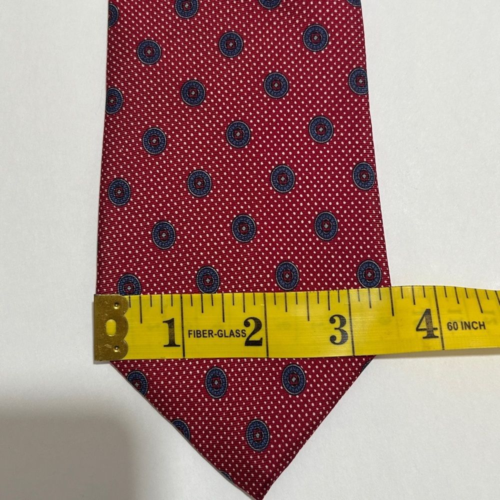 Christian Dior Elegant Red Patterned Ties Set of 2. Vintage. Preowned - Picture 9 of 9